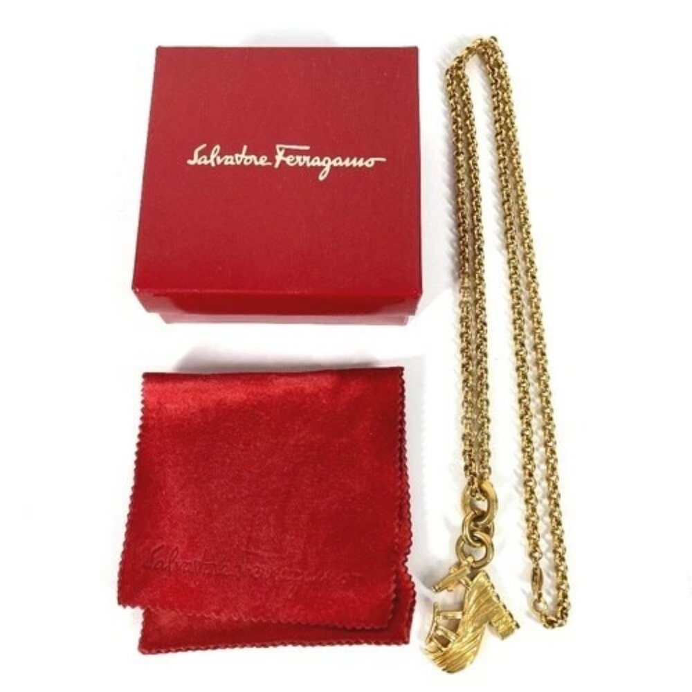 Salvatore Ferragamo vintage Sandals shoes Accessories Jewelry Long Necklace - Picture 10 of 11